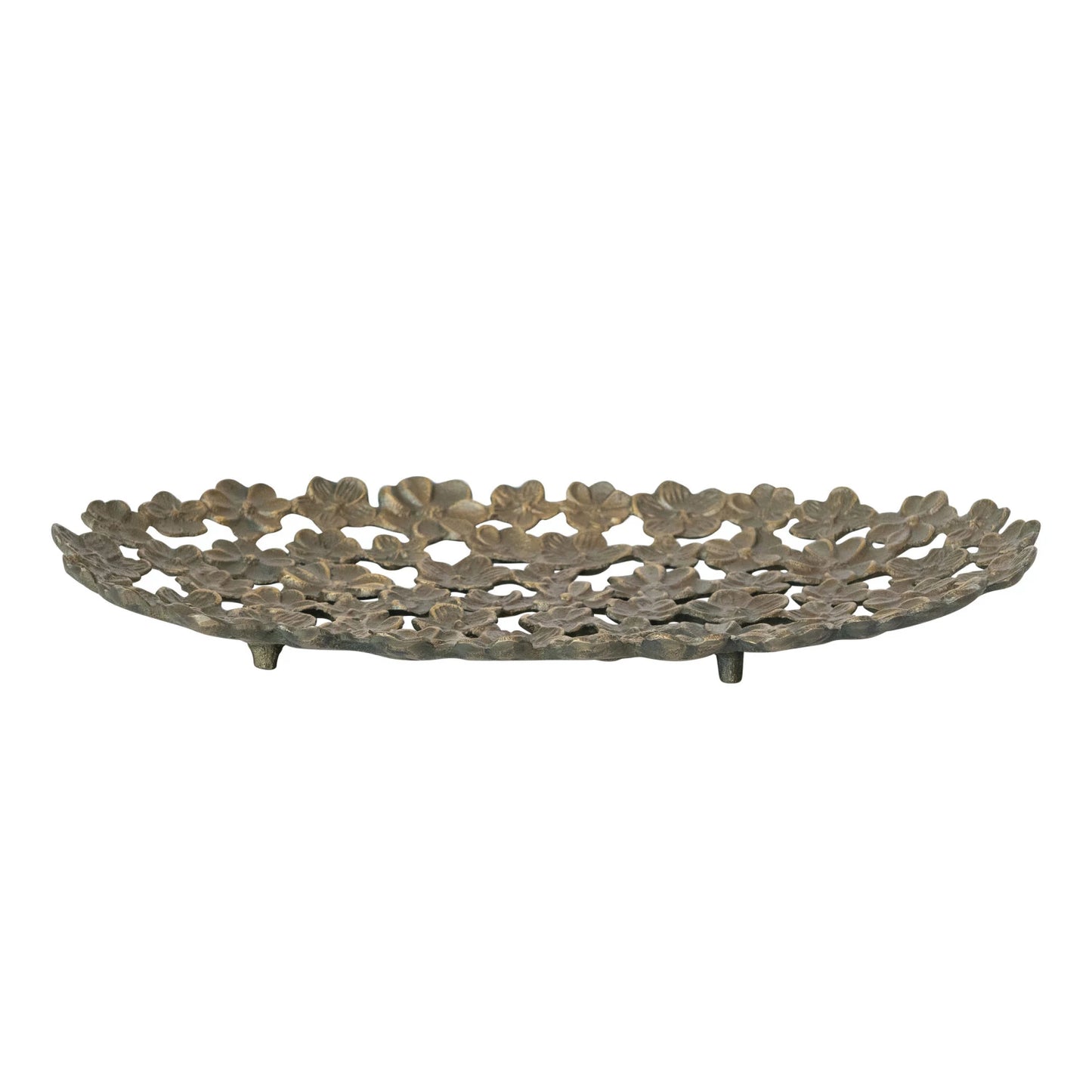 Antique Gold Cut-Out Flower Tray