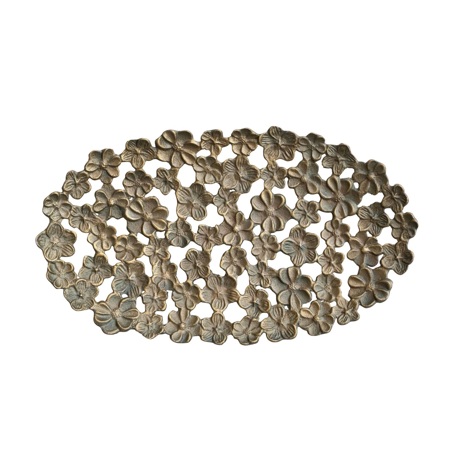 Antique Gold Cut-Out Flower Tray