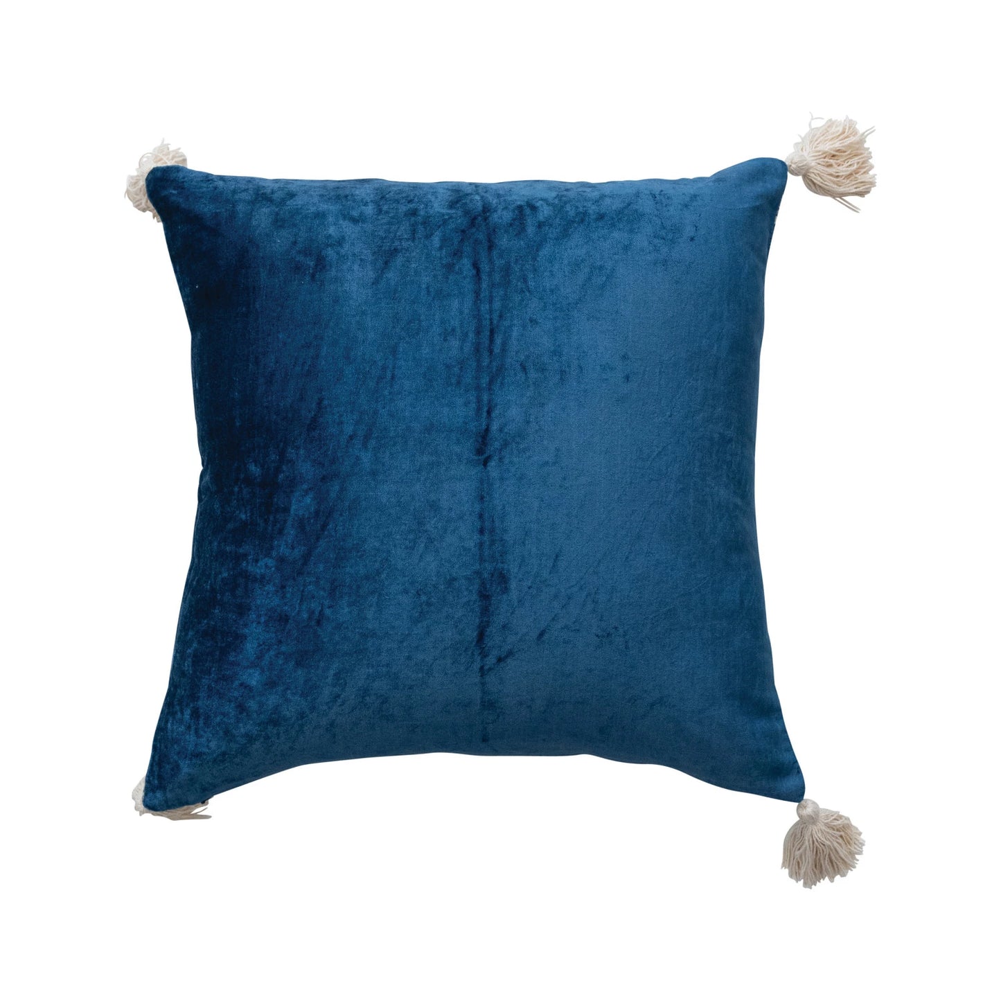 Velvet Vintage Printed Pillow with Tassels