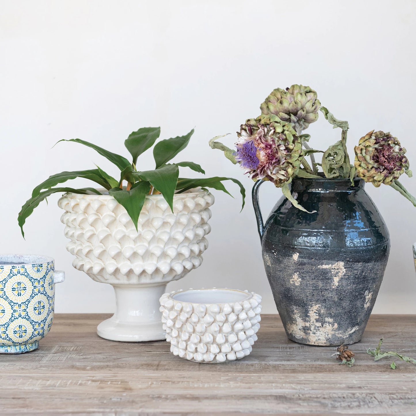 Textured Stoneware Planter