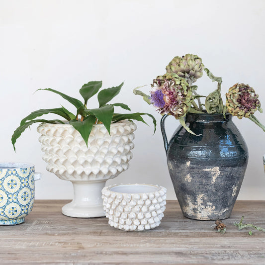 Textured Stoneware Planter