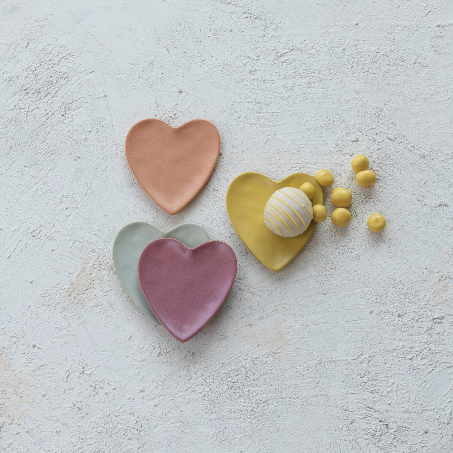 Happy Matte Heart Shaped Dish