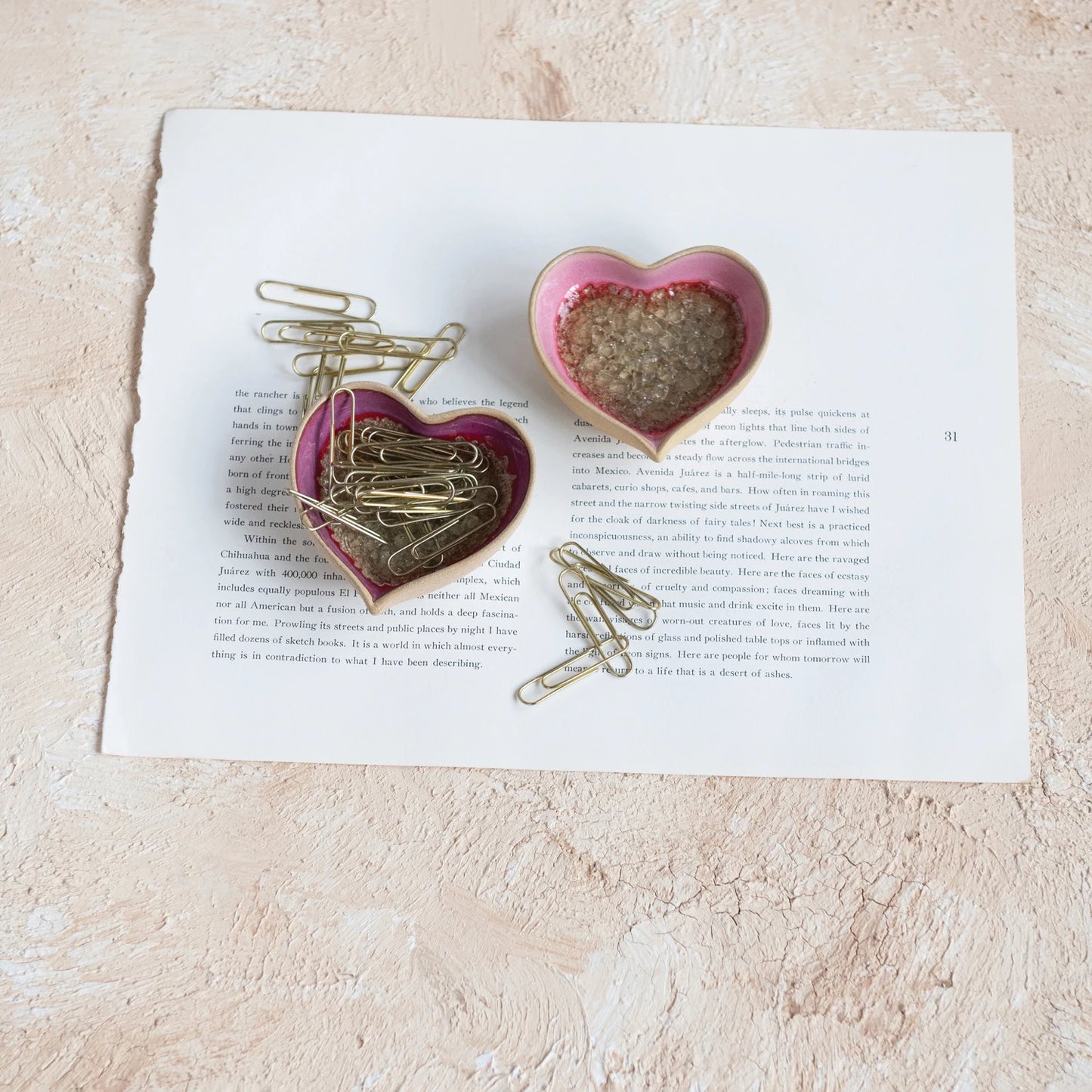 Crackle Glazed Heart Ring Dish