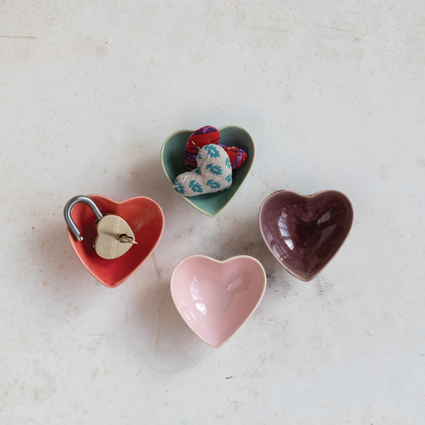 Happy Glazed Heart Shaped Bowls