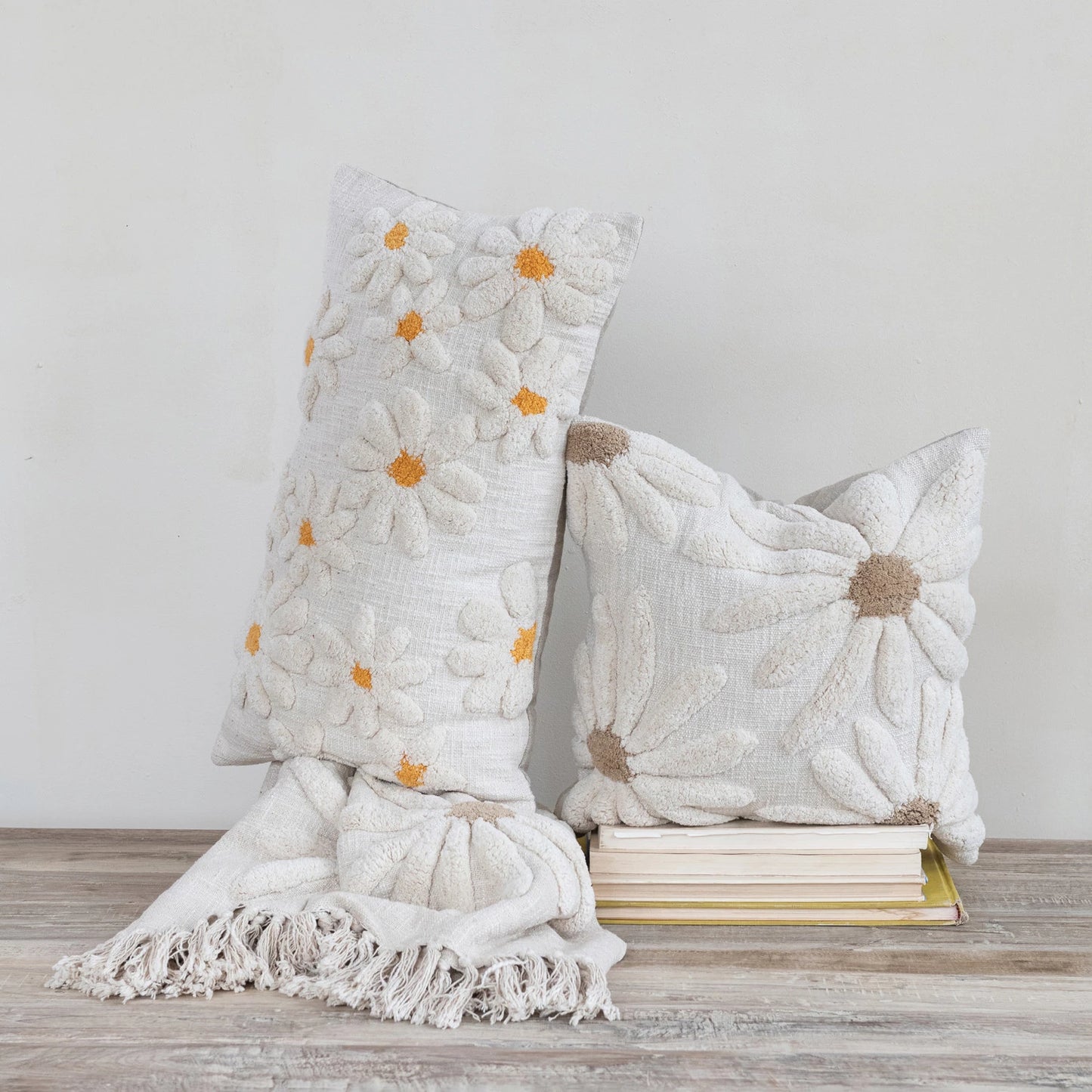 Little One Tufted Flowers Pillow