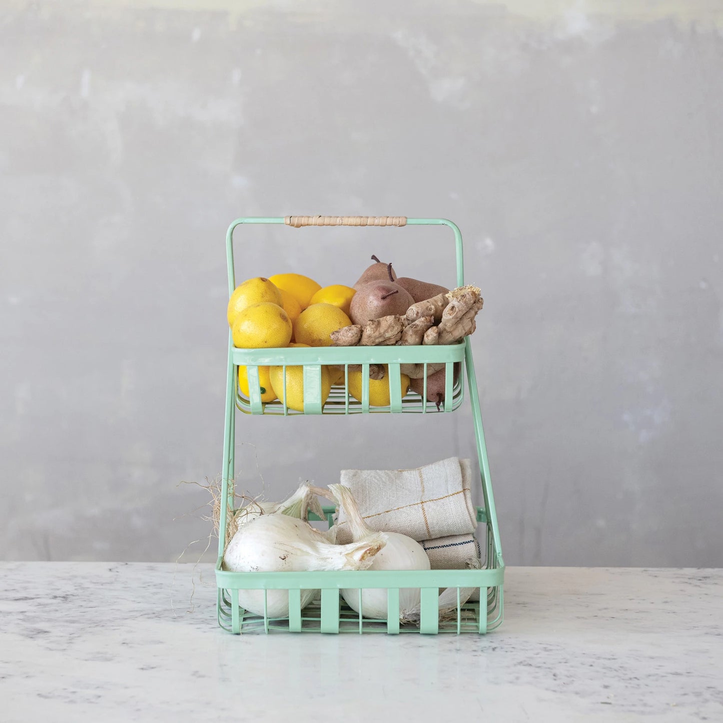 Decorative Metal 2-Tier Tray