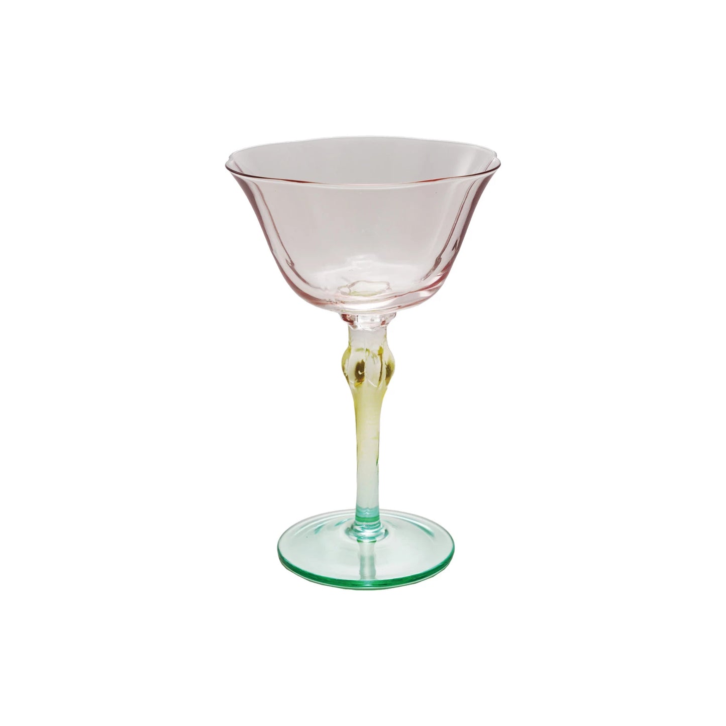 Colored Glass Tulip Stemmed Wine Glass