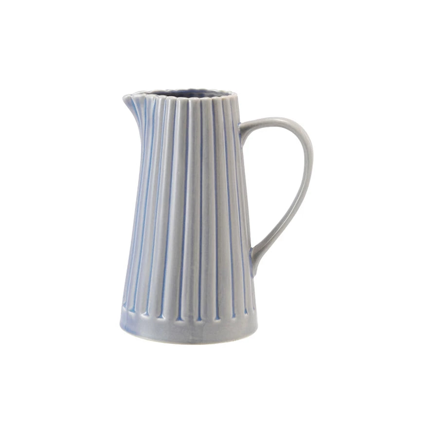 Ribbed Stoneware Pitcher
