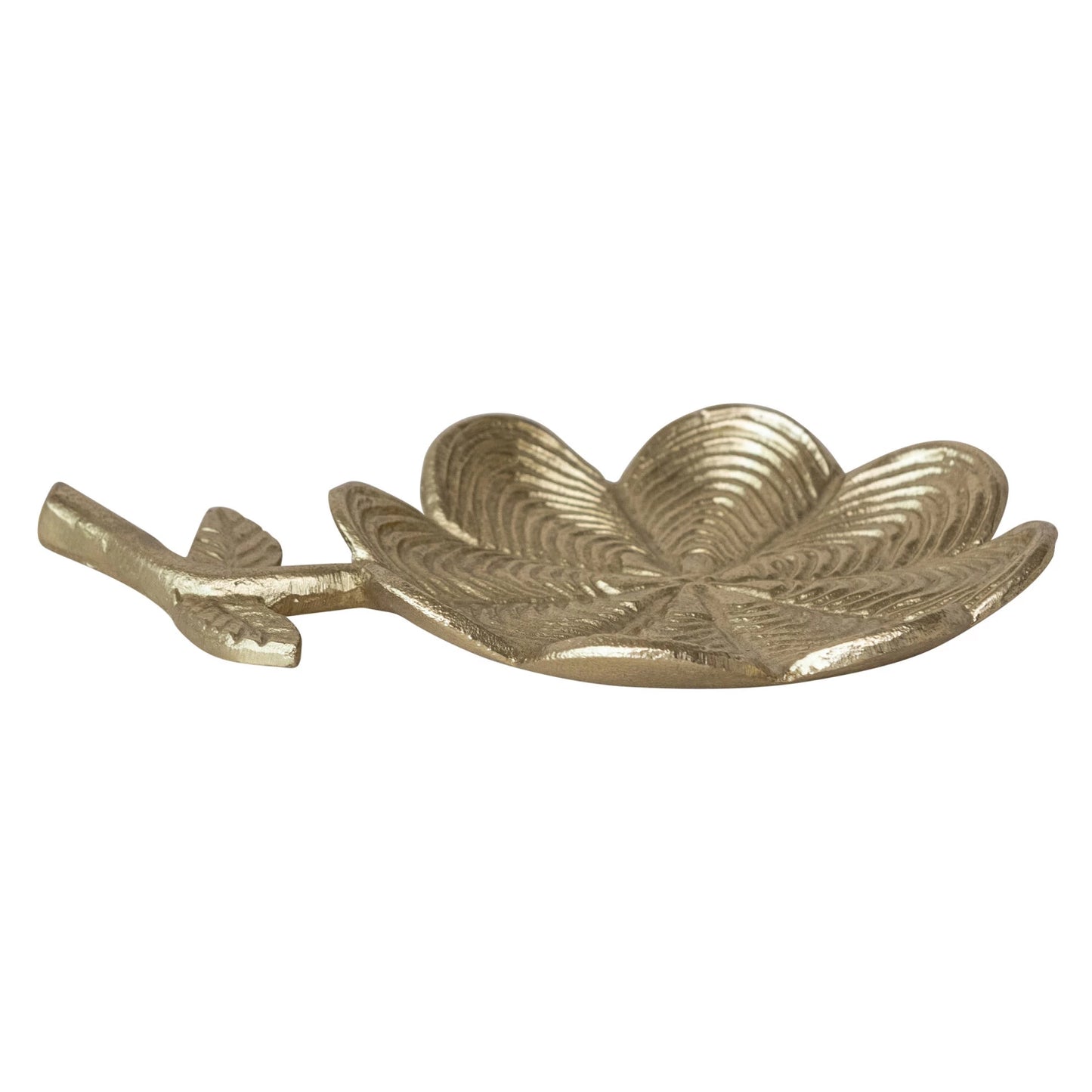 Golden Cast Aluminum Flower Shaped Dish