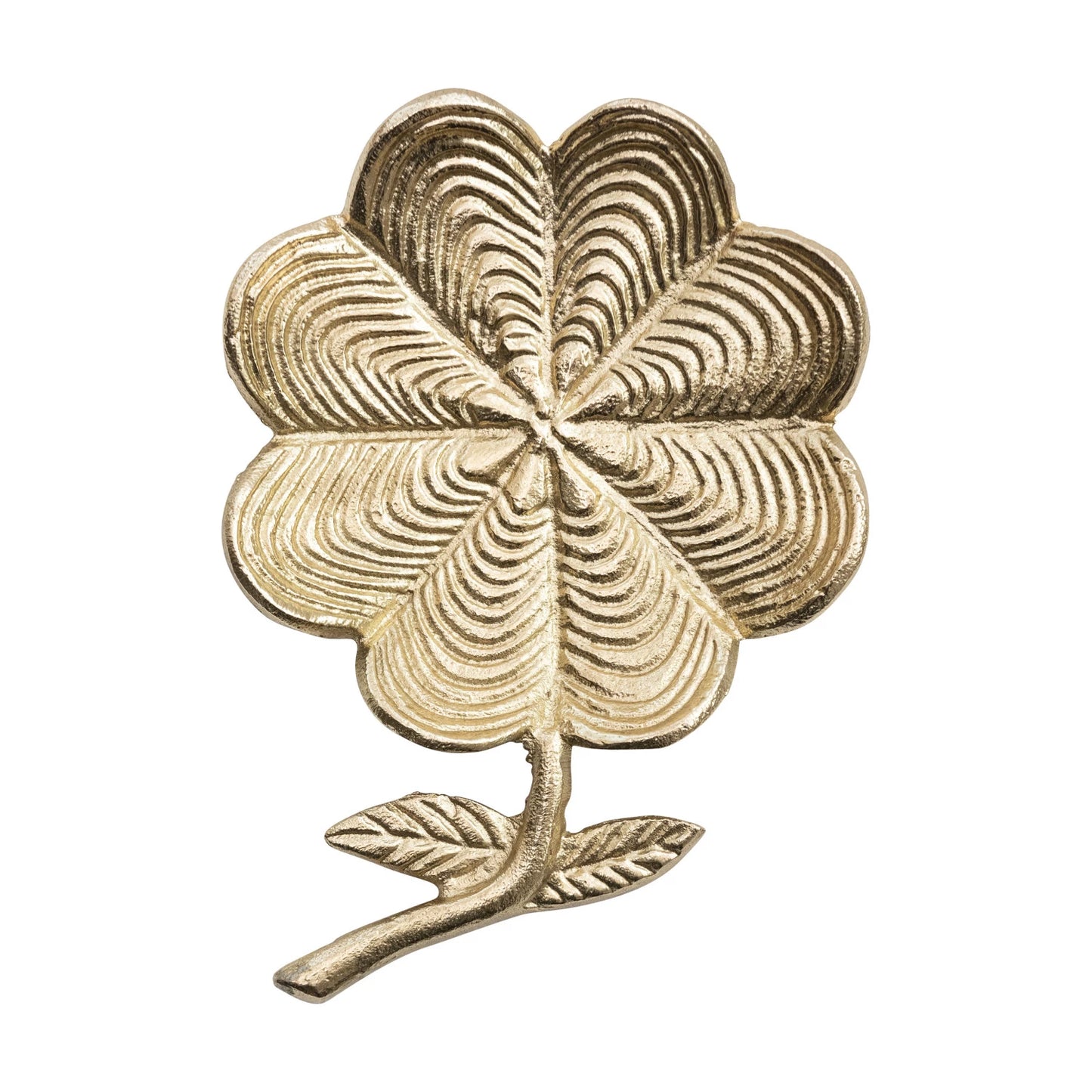 Golden Cast Aluminum Flower Shaped Dish