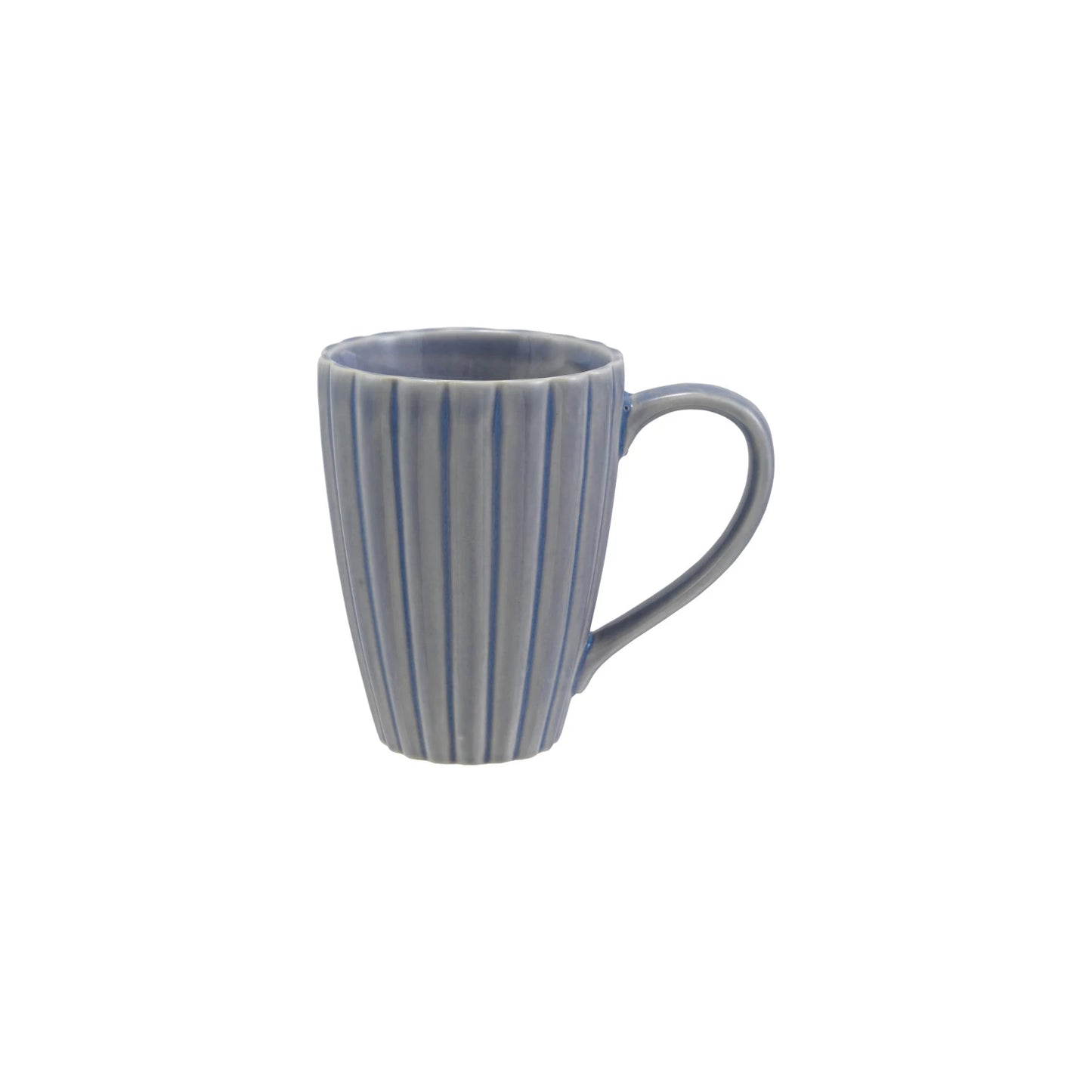 Glazed Ribbed Stoneware Mug
