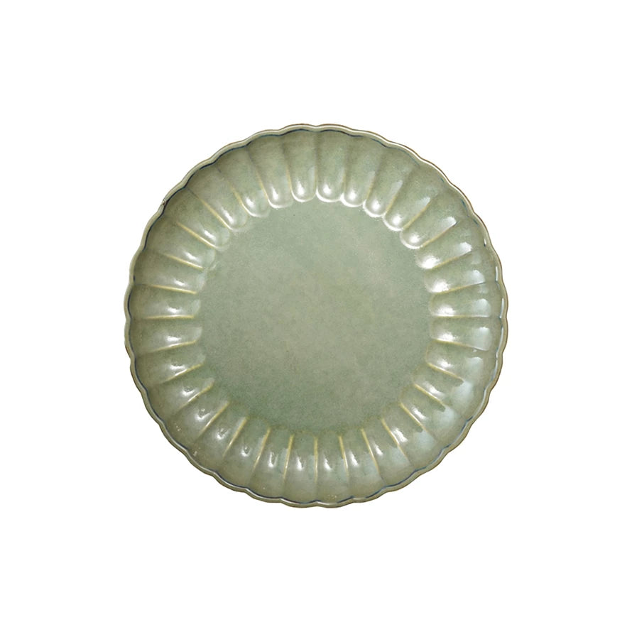 Glazed Fluted Stoneware Plate