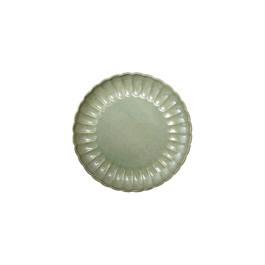 Glazed Fluted Stoneware Plate