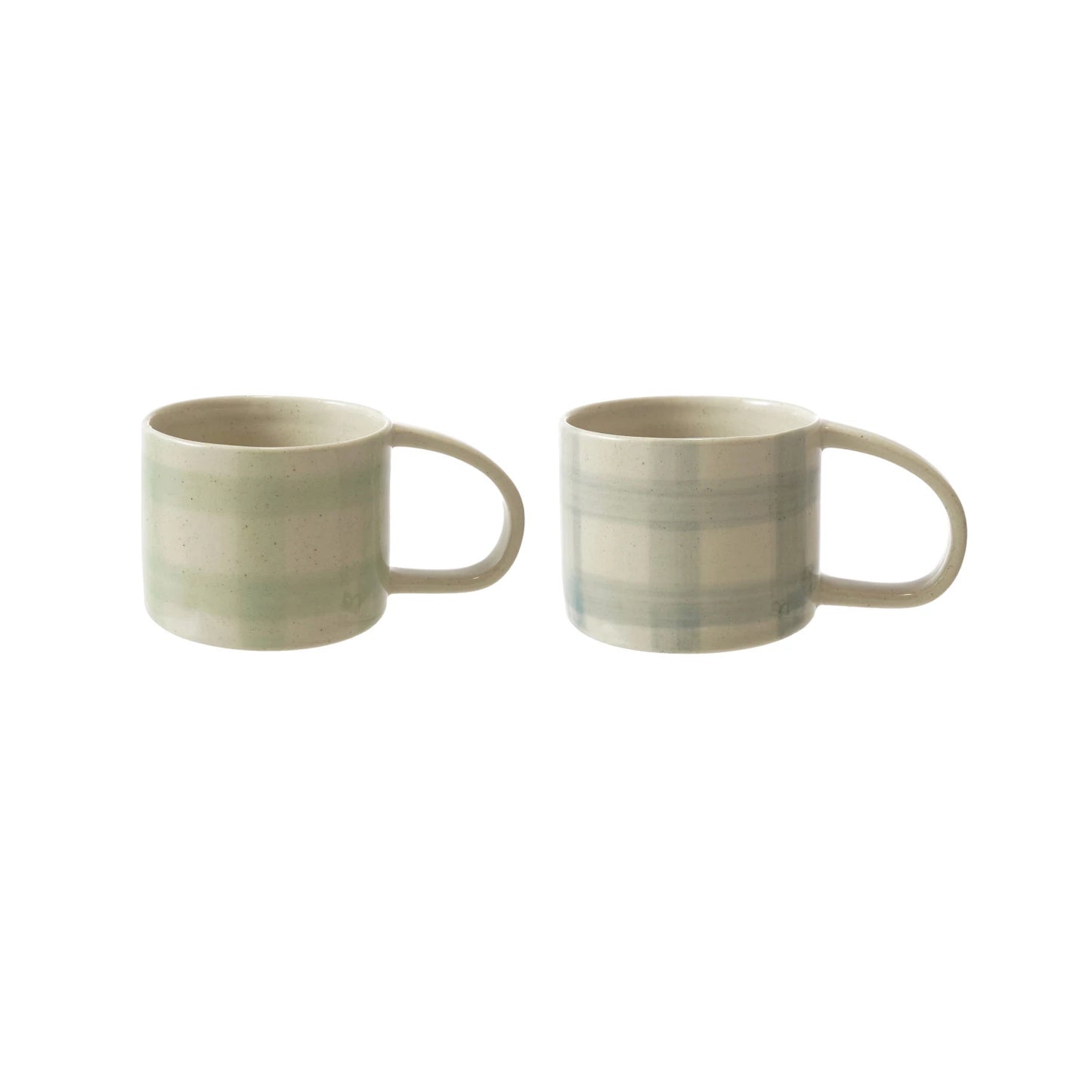 Hand-Painted Checkered Stoneware Mug