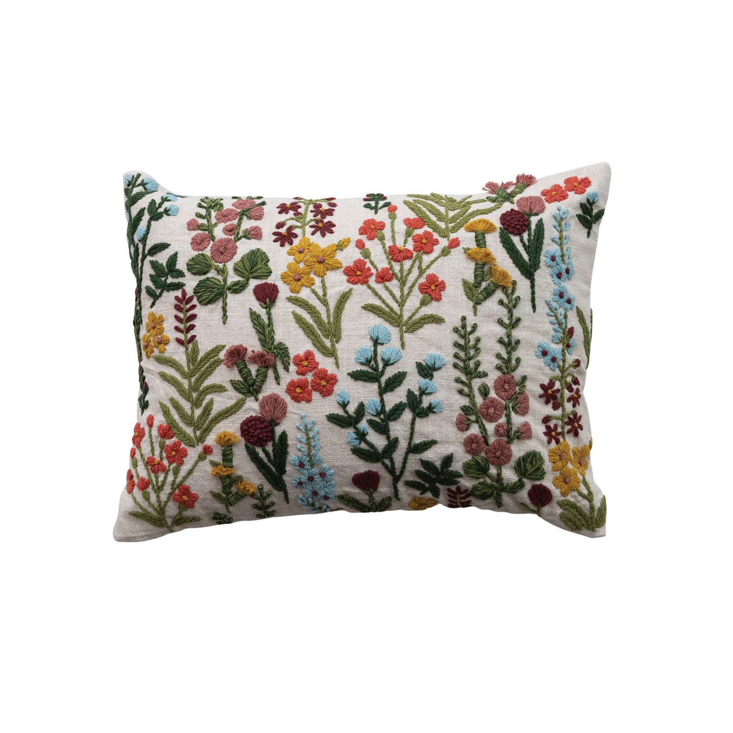 Secret Garden Floral Embroidered Pillow
