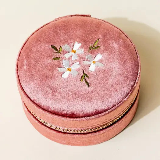Round Velvet Jewelry Case