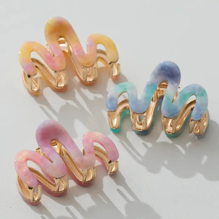 Willow Mini Island Sun Squiggle Metal Claw Clip