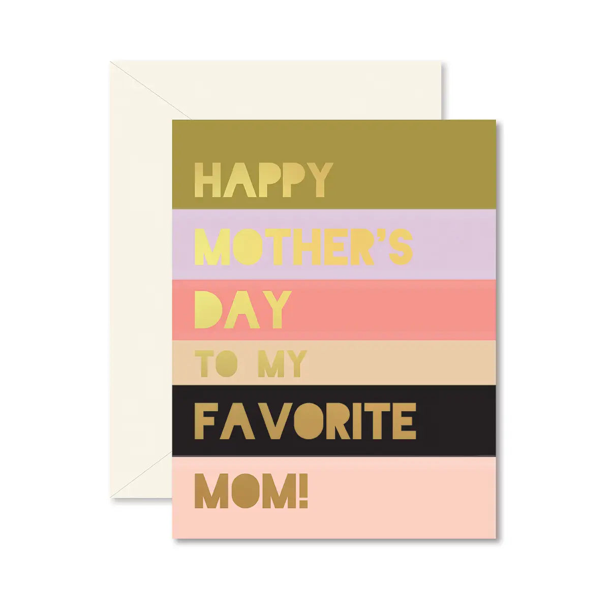 Colorblock Favorite Mom Card