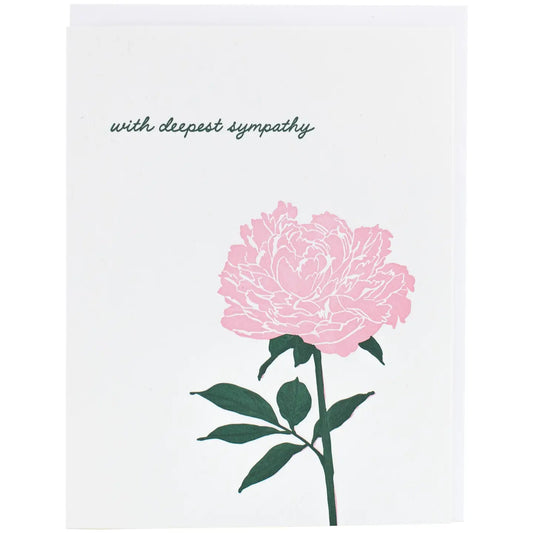 Blooming Peony Sympathy Card