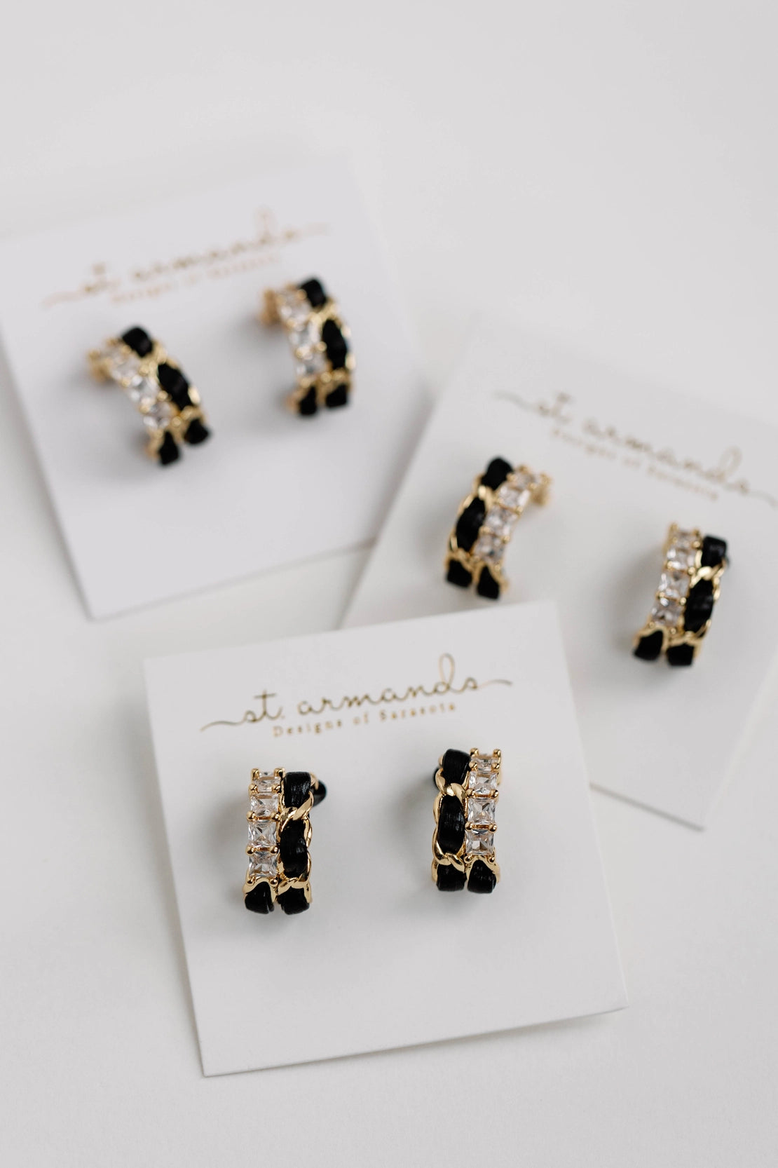 Black Vintage Chain Wrapped Hoops