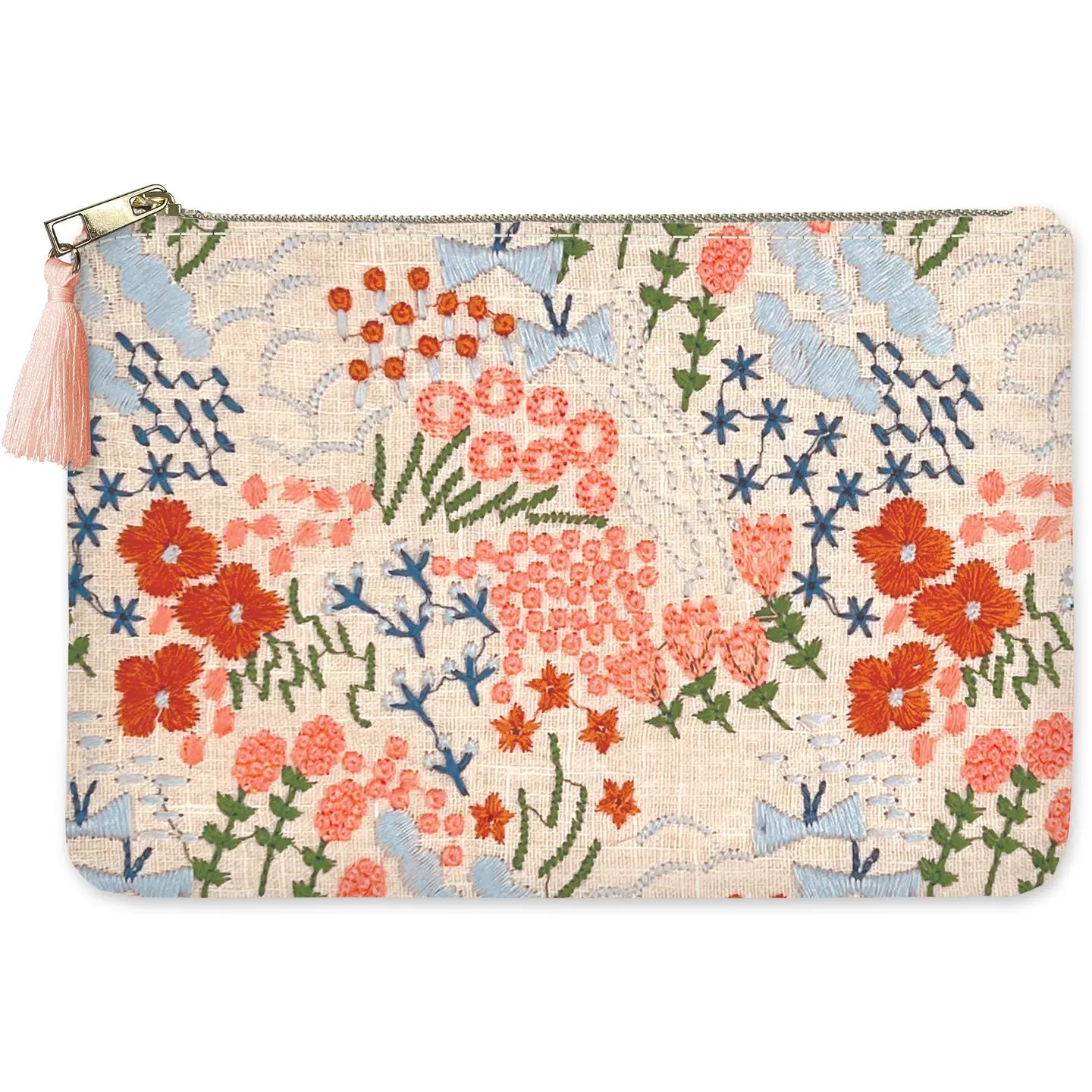 Embroidered Flower Market Pouch