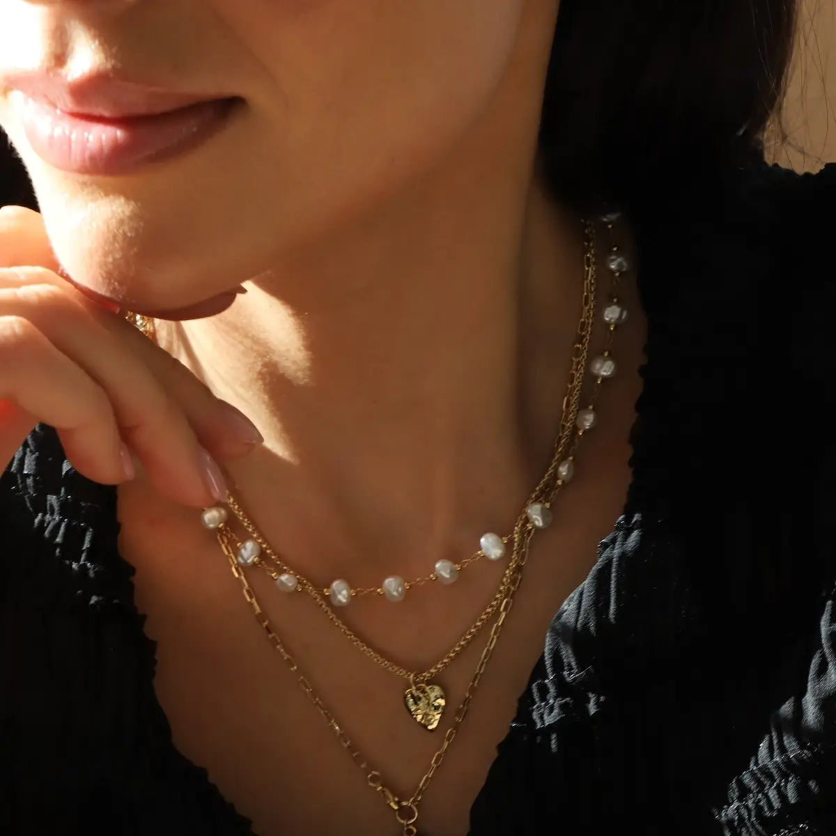 Pearl Station Chain Necklace