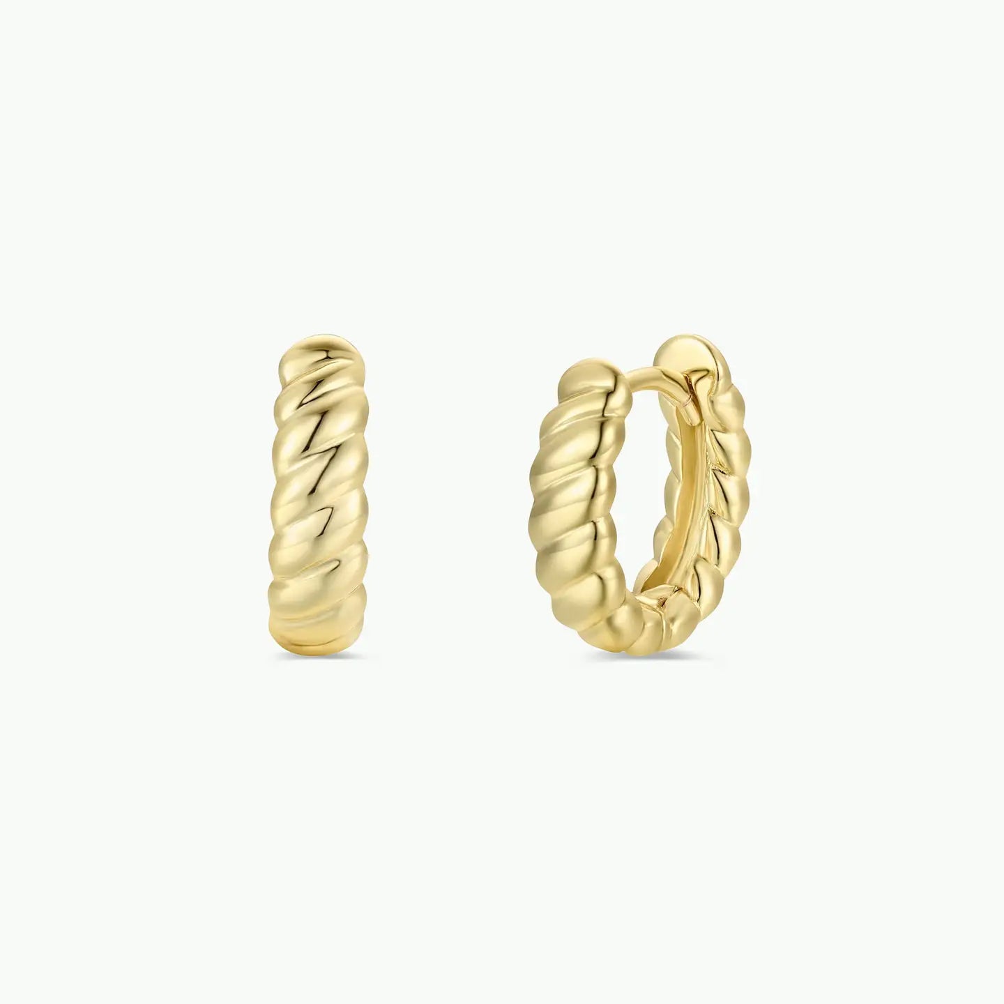 Small Channel Gold Hoop Earrings