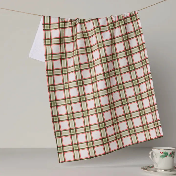 Stocking Plaid Tea Towel