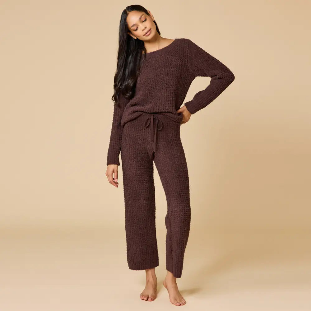 Waffle Marshmallow Boatneck with Long Pant