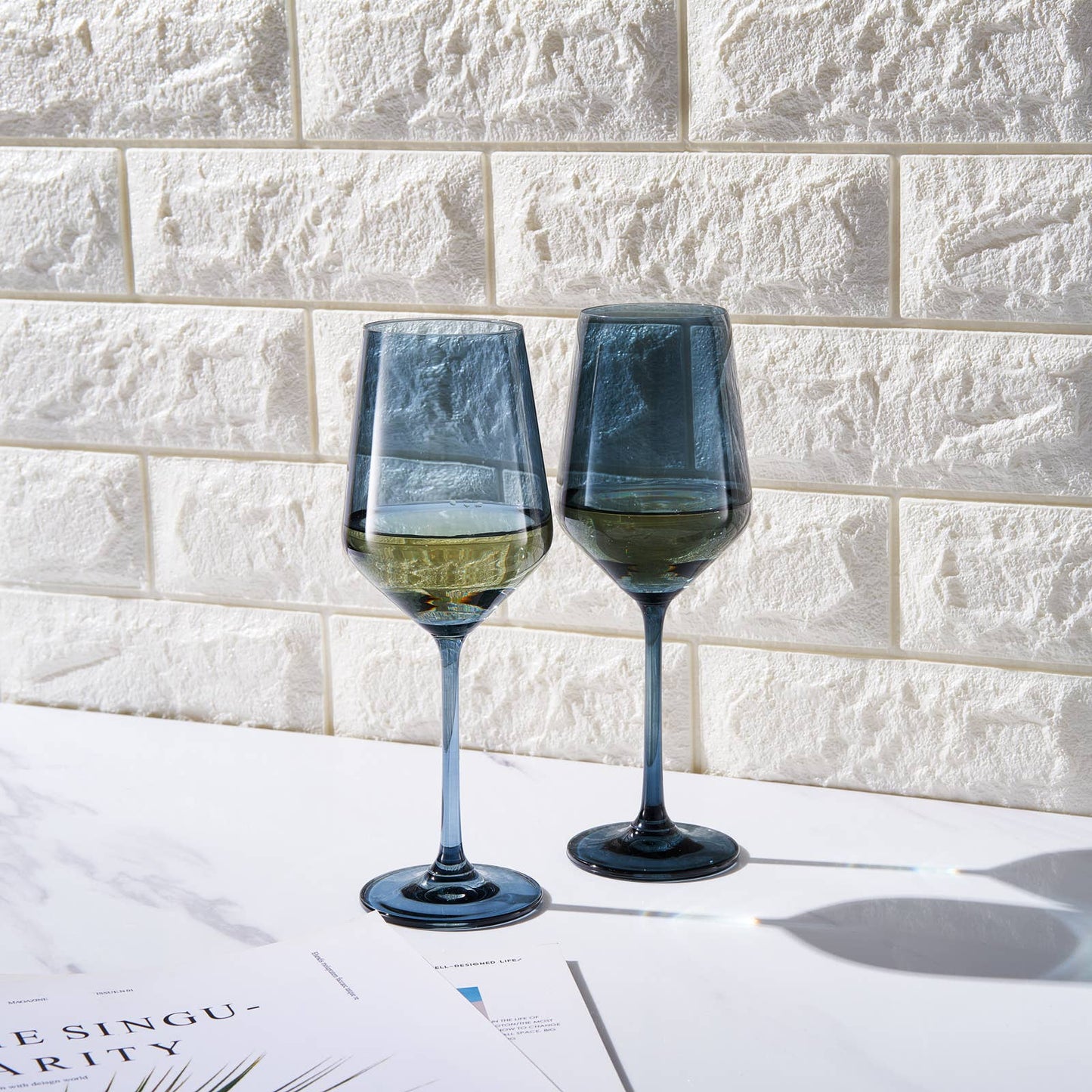 Colored Crystal Wine Glass | Set of 2