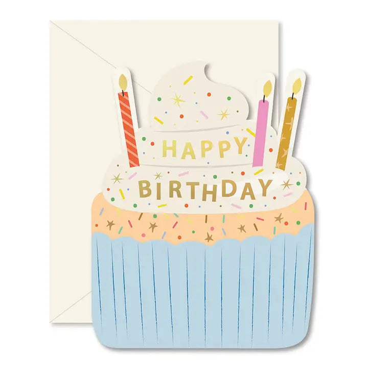 Birthday Cupcake Die-Cut Folded Card