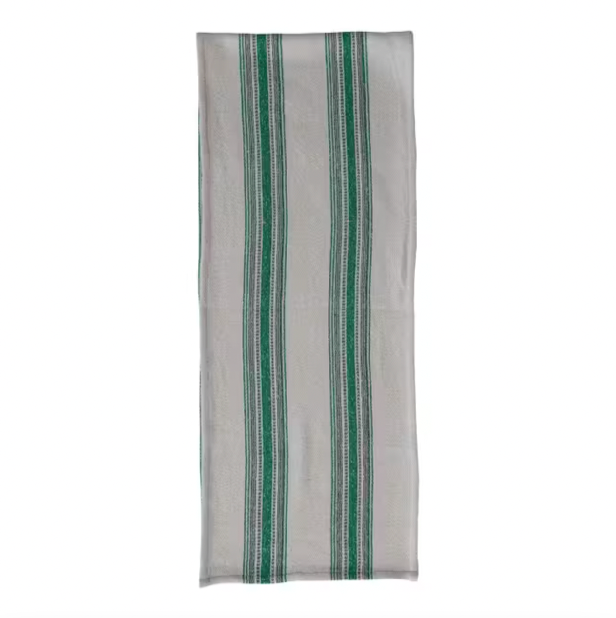 Green Striped Flour Sack Table Runner