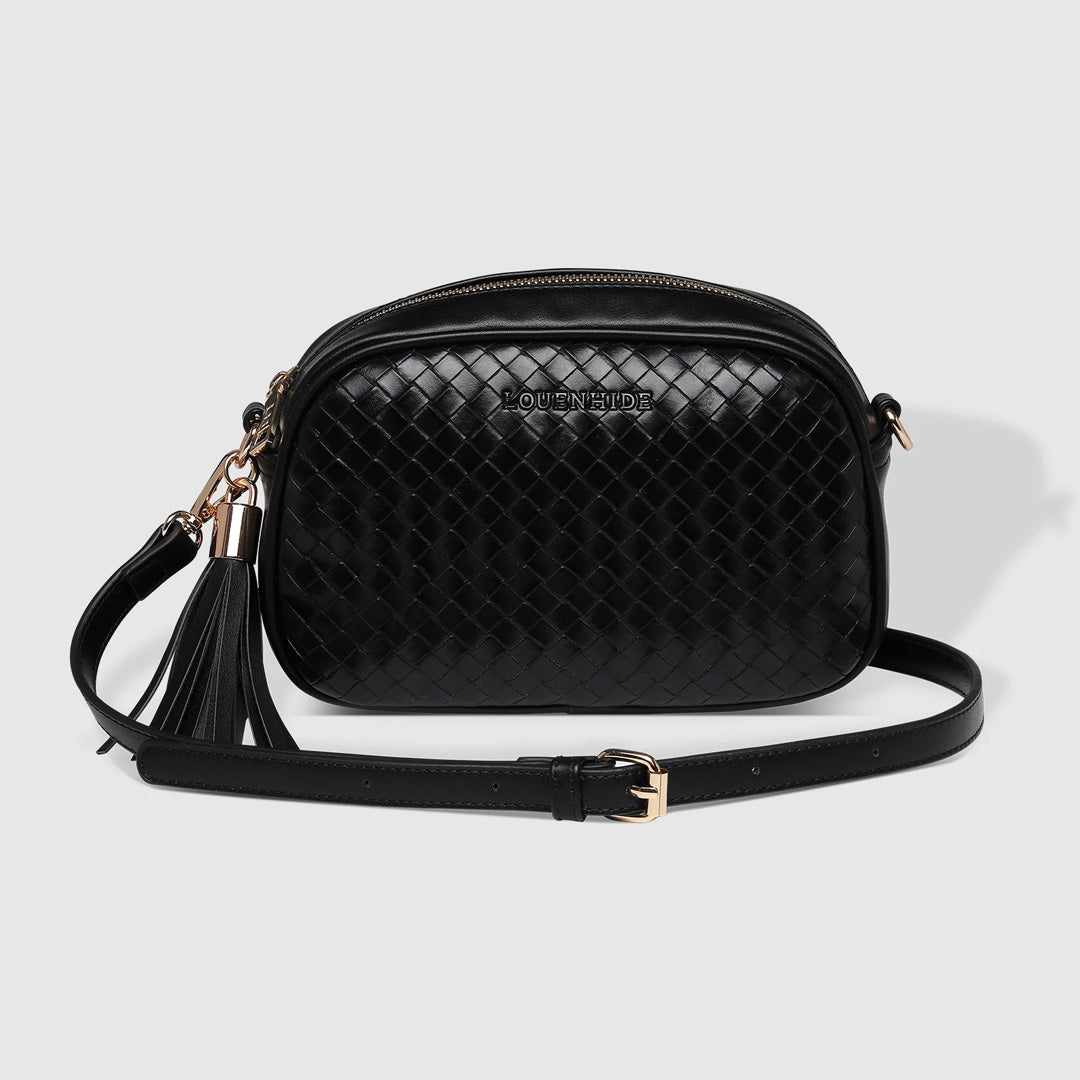 Louenhide Jacinta Woven Crossbody Bag in Black