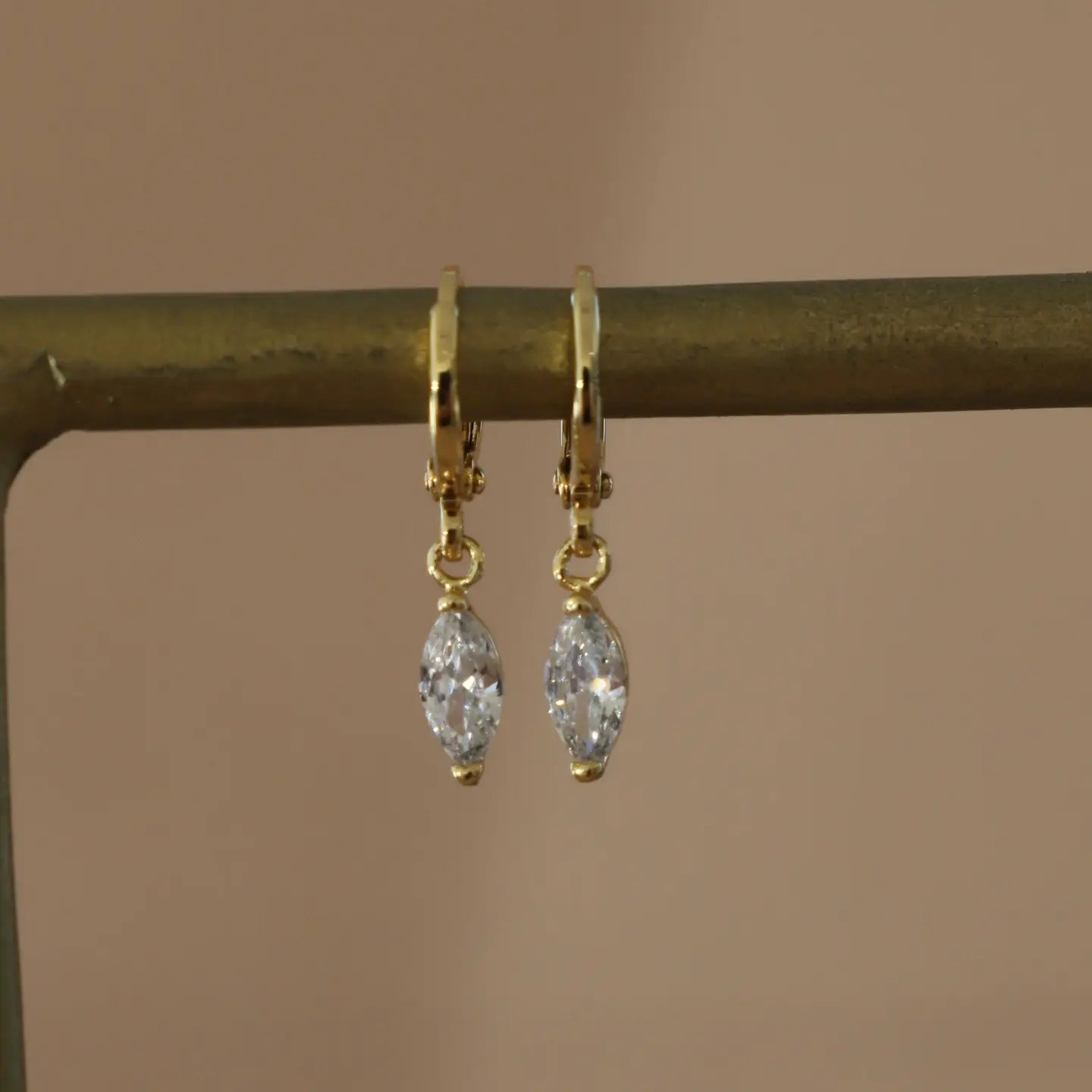 Marquise Cz Drop Huggies