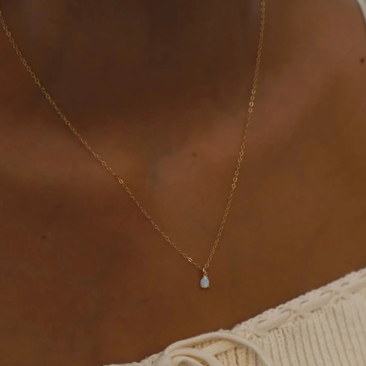 opal teardrop necklace