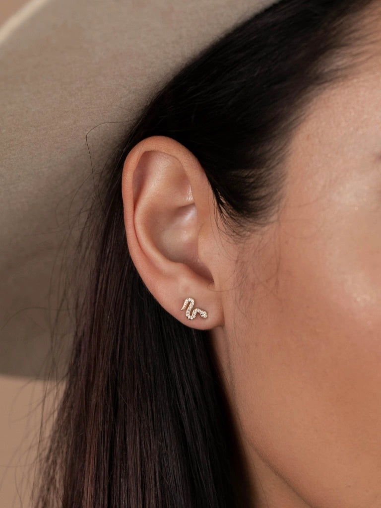 Pave Snake Stud Earrings