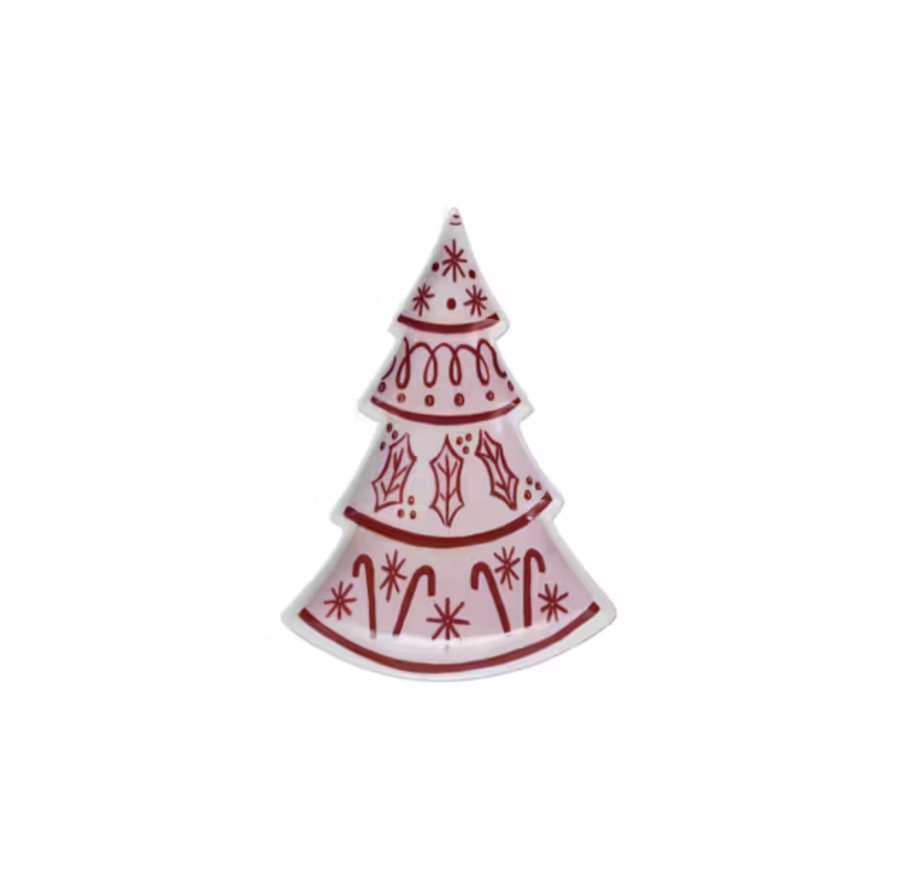 Pink & Red Stoneware Tree Shaped Plate