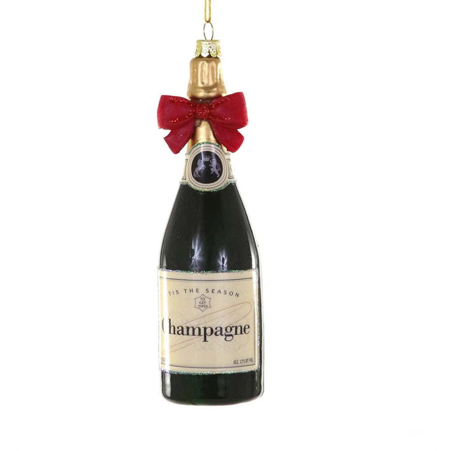 Champagne with Bow Ornament