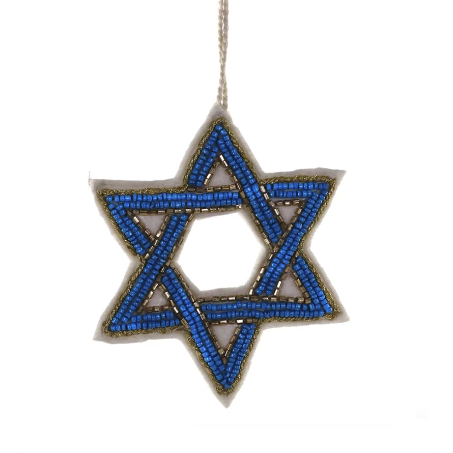 Beaded Star of David Ornament