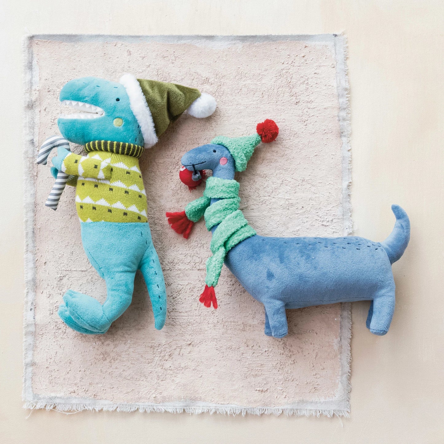 Cozy Christmas Dinosaur Plush