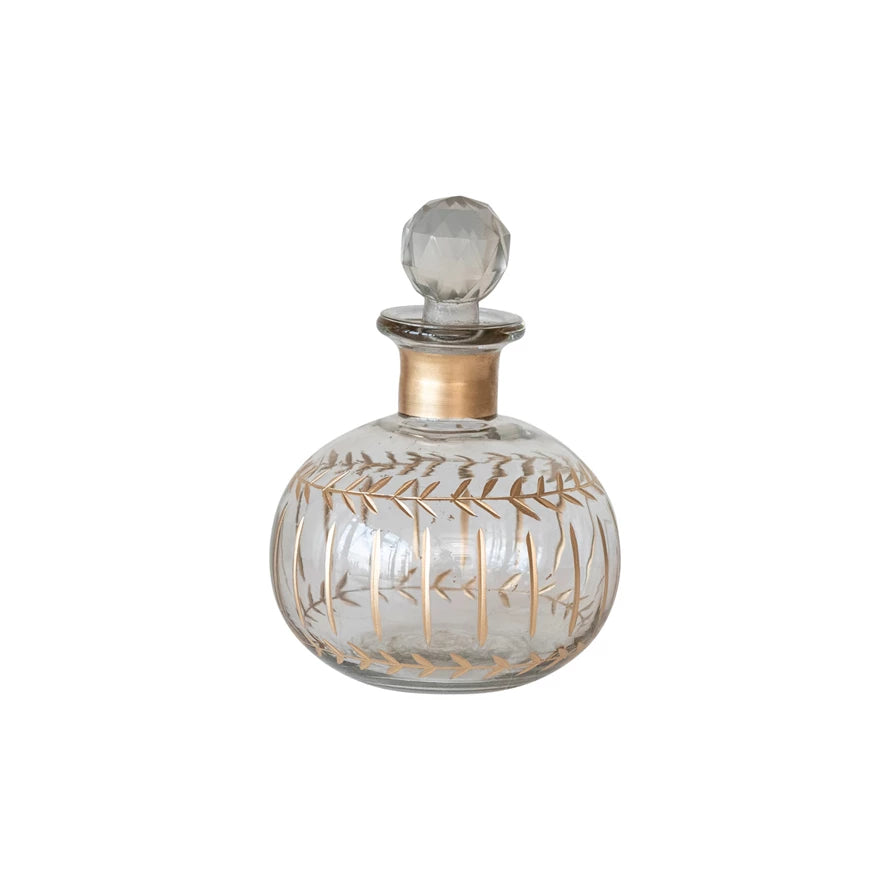 Small Gold Fluted Glass Decanters