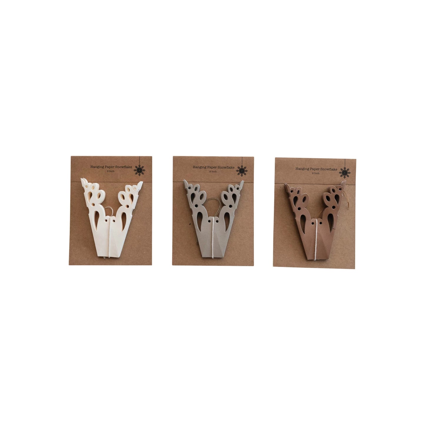 Folded Paper Snowflake Ornaments