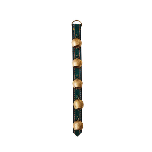 Velvet & Leather Embroidered Metal Bells Door Hanger