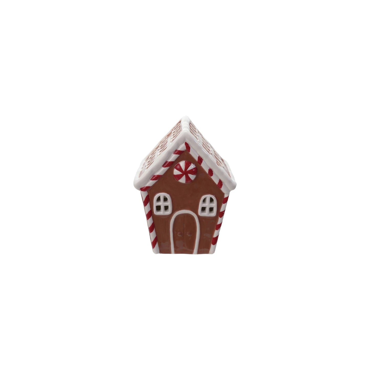 Painted Ceramic Gingerbread House with LED Light