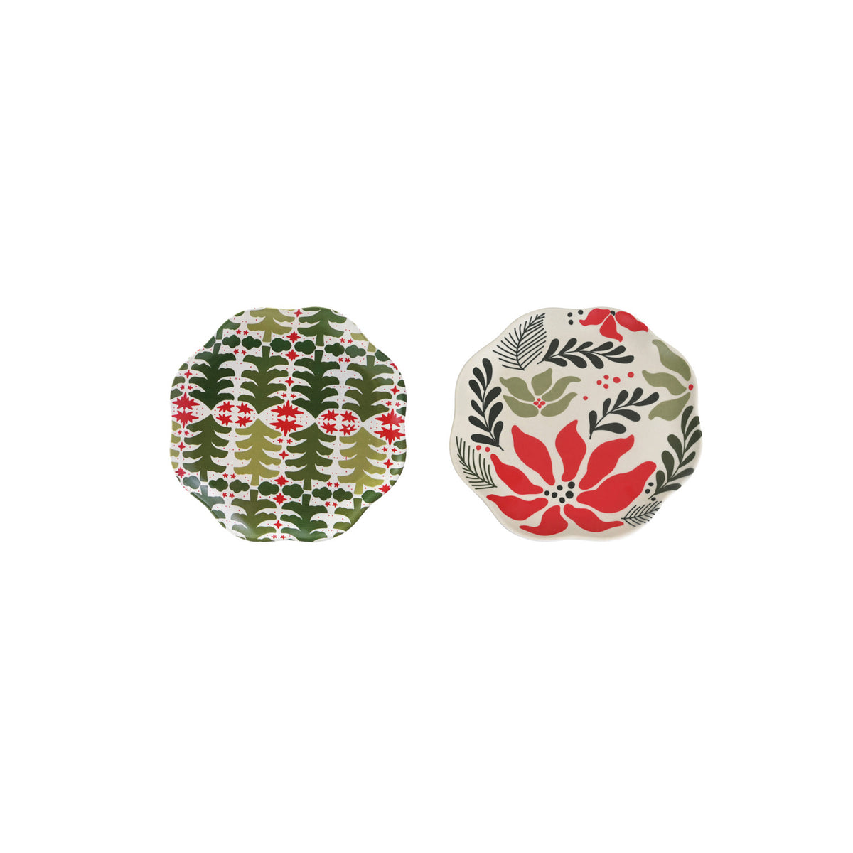 Red & Green Botanical Melamine Plate
