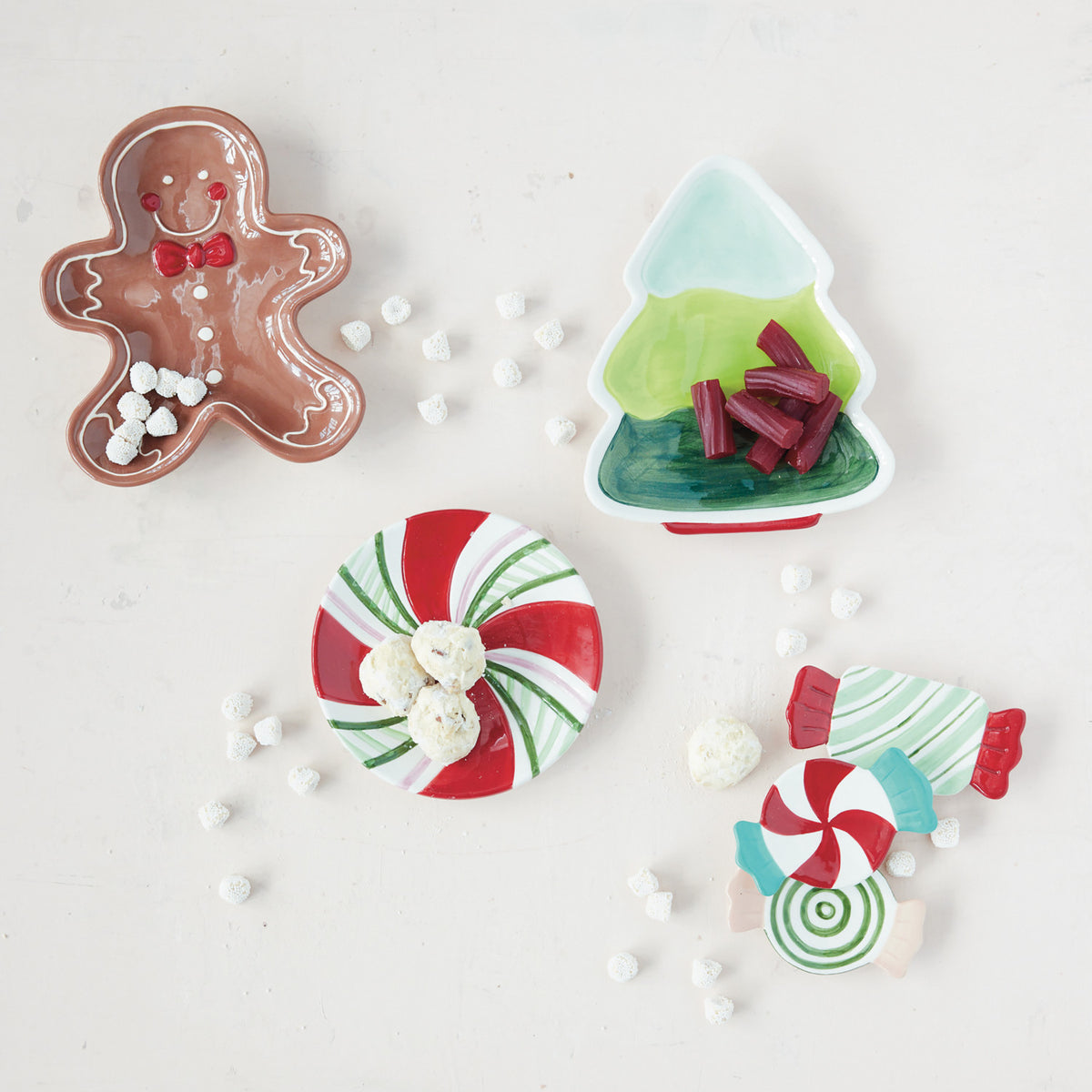 Striped Peppermint Candy Ceramic Plate