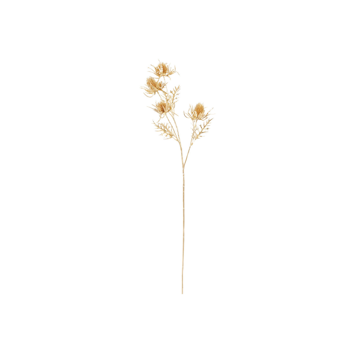 Faux Gold Thistle Stem with Glitter