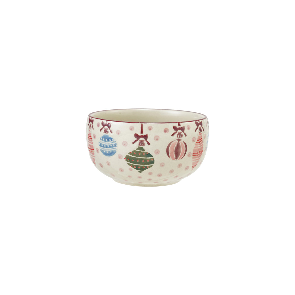 Hand-Painted Stoneware w/ Wax Relief Ornaments & Dots
