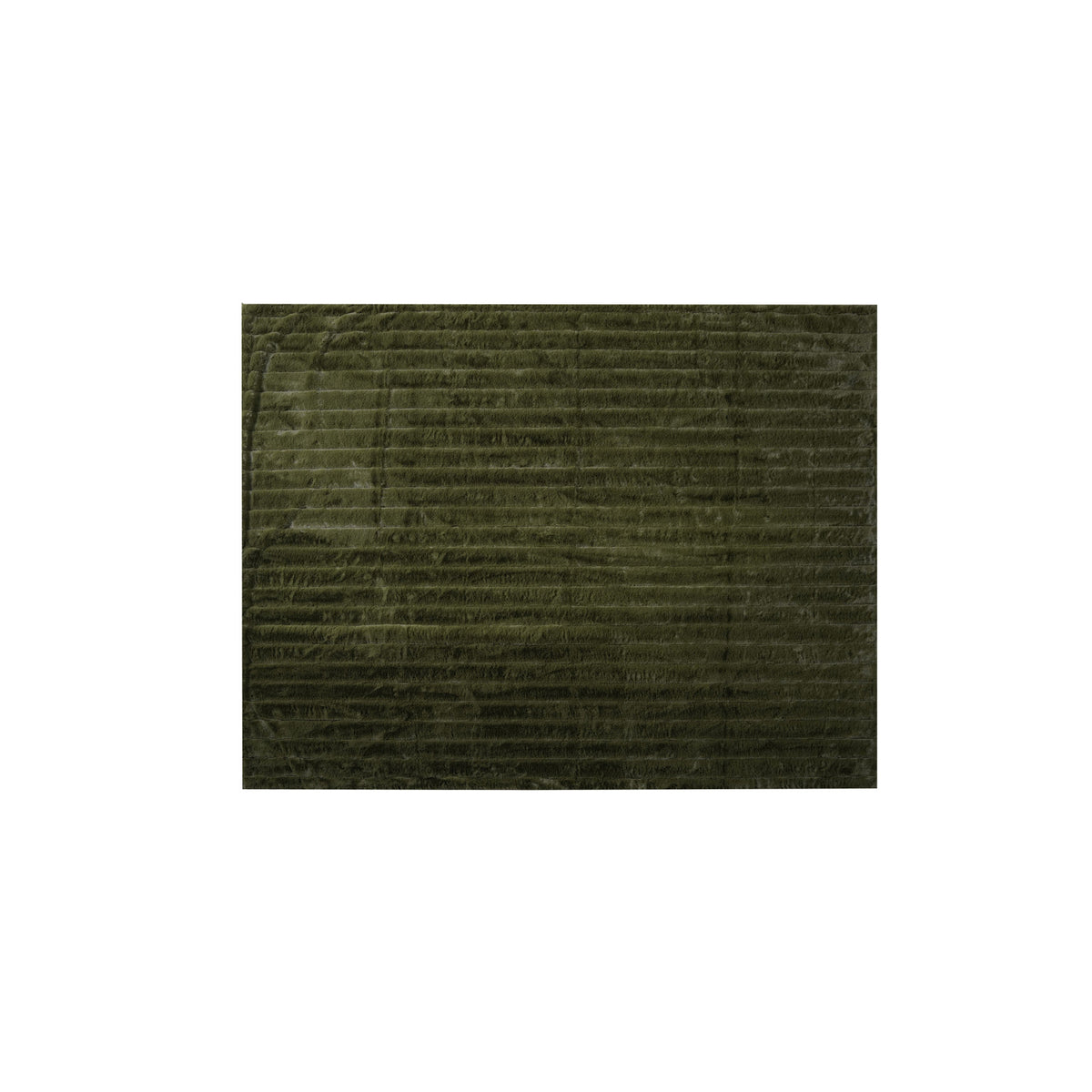 Green Faux Fur Ribbed Throw w/ Velvet Back