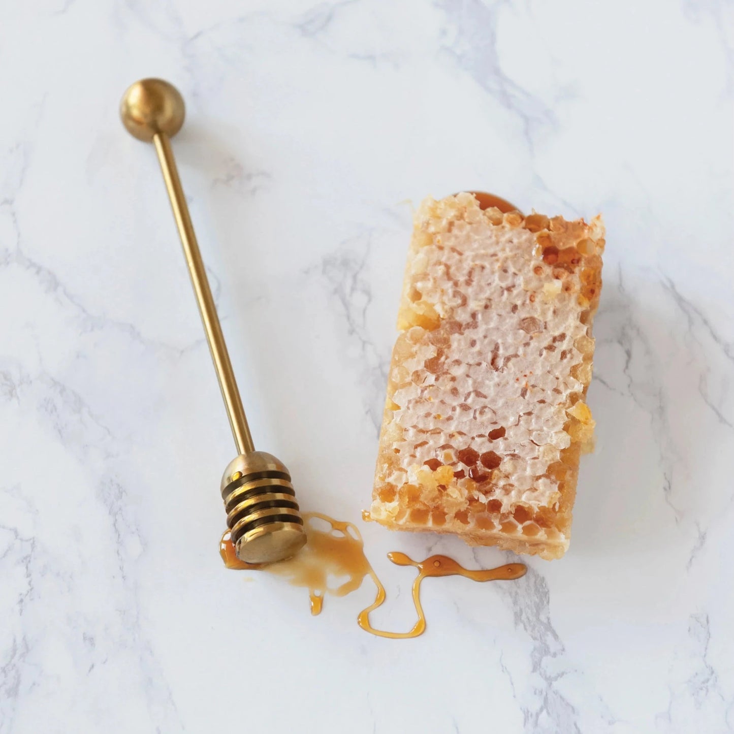 Metal honey Wand with honey comb